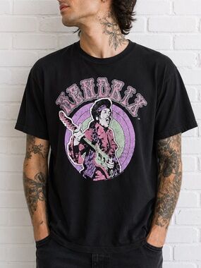 Jimi Hendrix Graphic T Shirt L Classic Rock Psychedelic Band Tee
